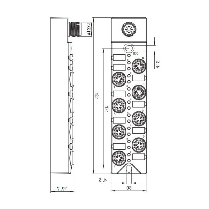 M8 interface, IO-Link Hub, 16DO, NPN, 00B514